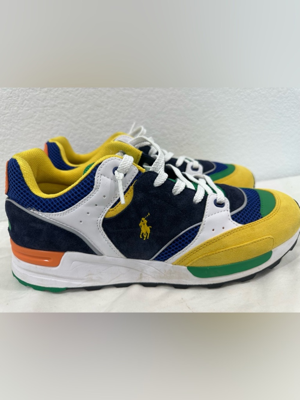 Polo by Ralph Lauren Men’s Navy, Yellow & Green Sneakers